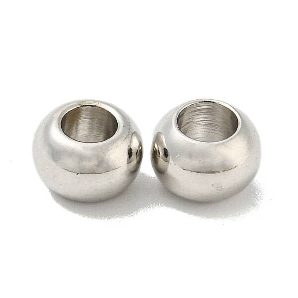 Rack Plating Large Hole Brass  Beads