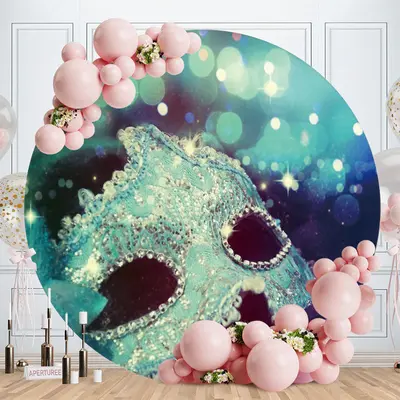 Aperturee Planet And Astronaut Round Birthday Backdrop | Custom Round Birthday Backdrop | Birthday Round Backdrop Cover | Cir...