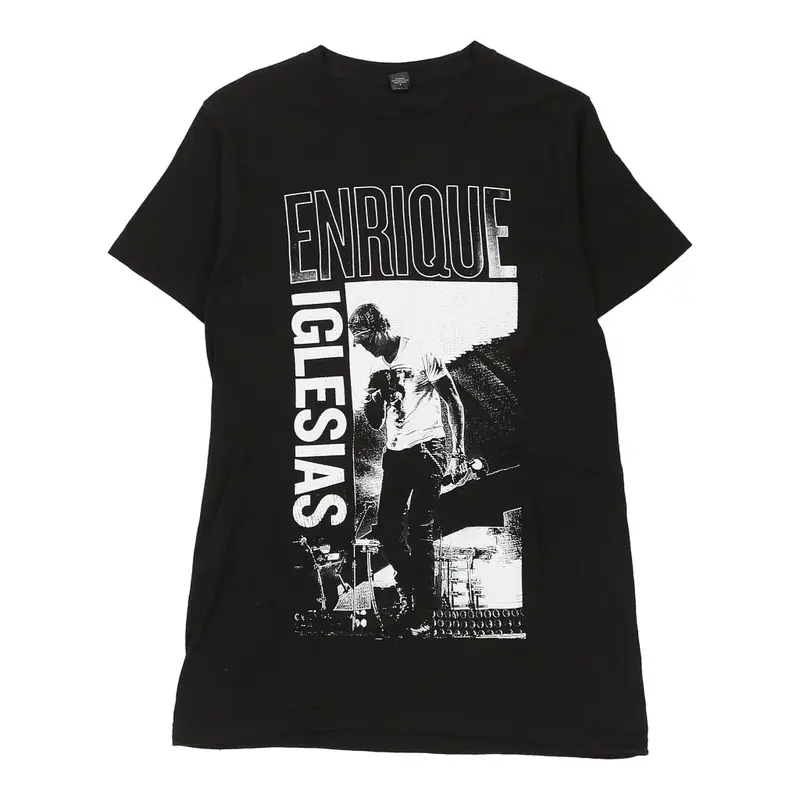 Enrique Iglesias Tultex Band T-Shirt - Small Black Cotton