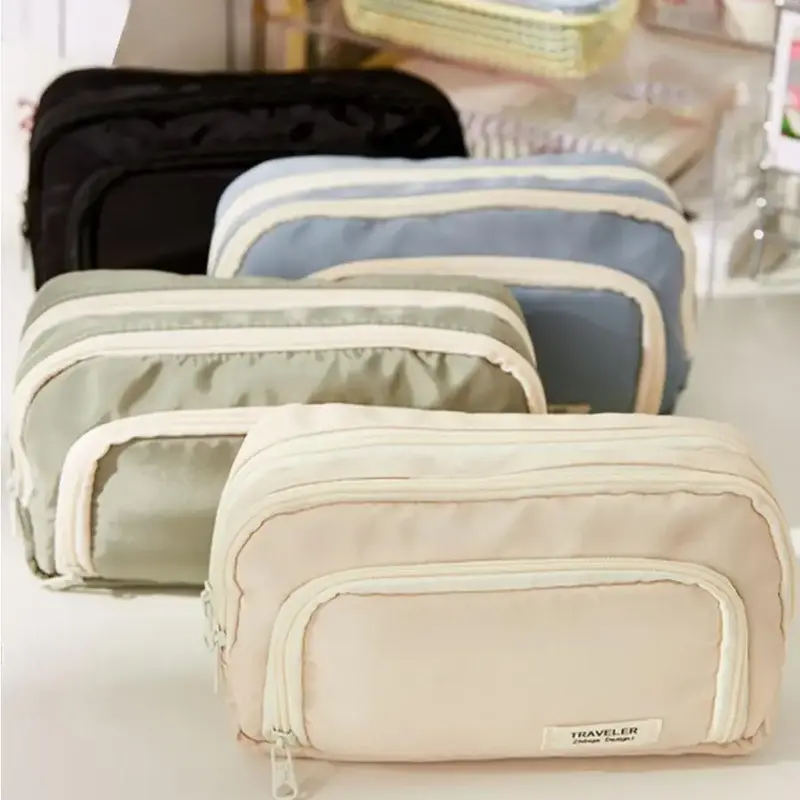 Large Capacity Pencil Bag, 1 Count Portable Multi-layer Storage Pencil Bag, Stationery Storage Bag, Desk Organizer for Office...