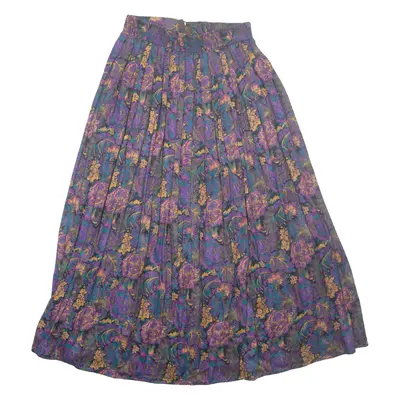 Womens A-Line Skirt Purple Midi Crazy Pattern M