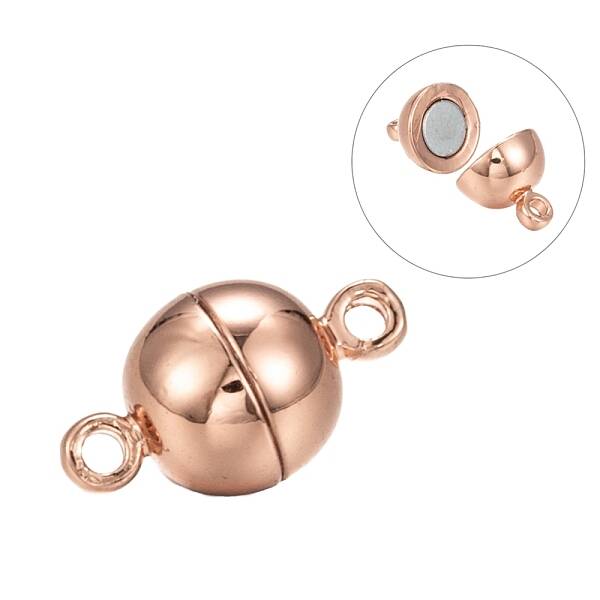 Rack Plating Brass Magnetic Clasps with Loops