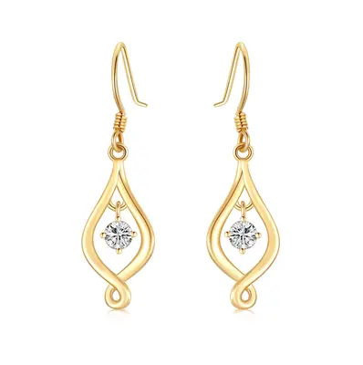 10K Gold Moissanite Infinity Symbol Drop Earrings