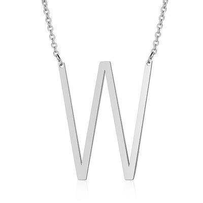 Non-Tarnish 201 Stainless Steel Initial Pendants Necklaces