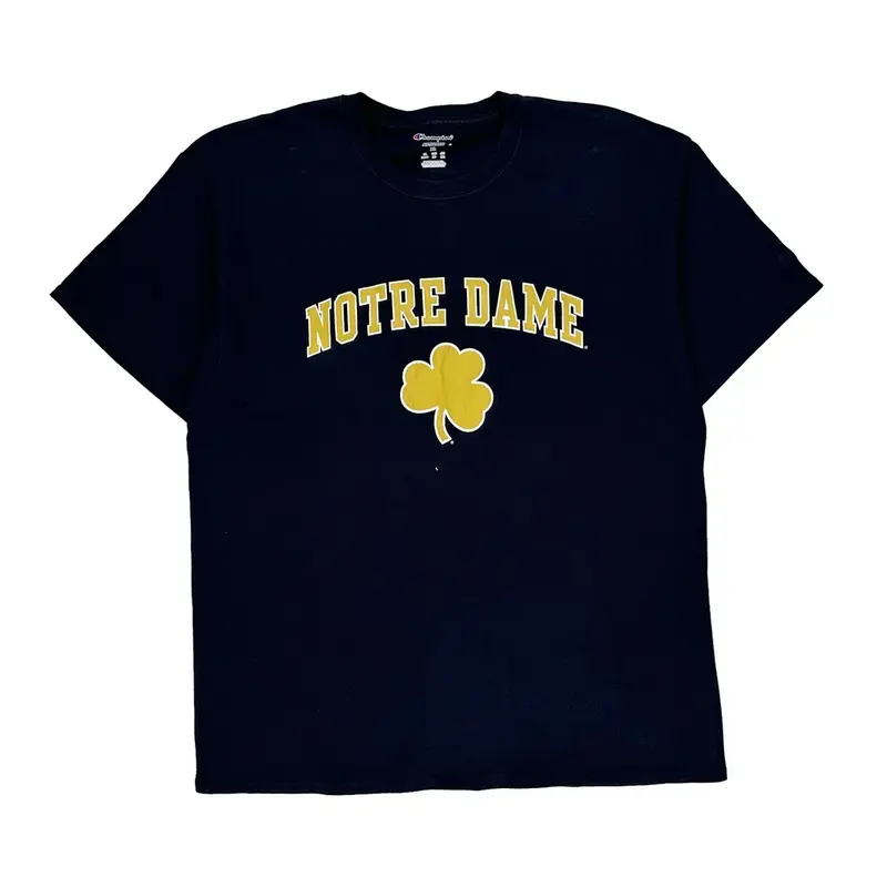 Notre Dame Fighting Irish Champion Ncaa T-Shirt - XL Navy Cotton