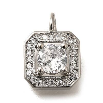 Brass Micro Pave Cubic Zirconia Pendants