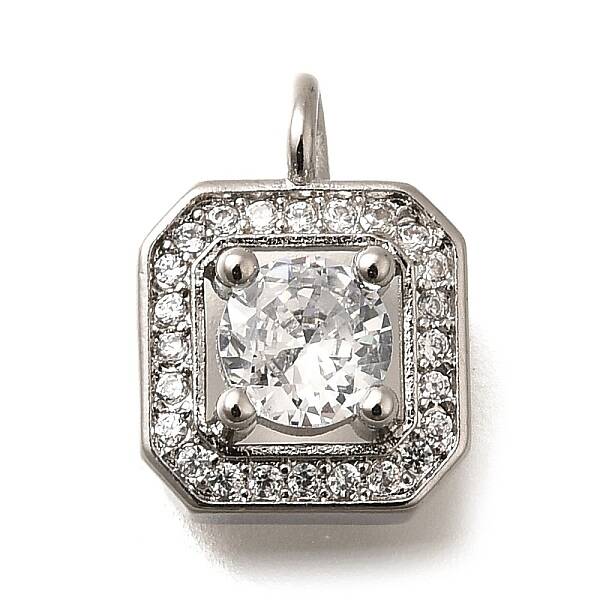 Brass Micro Pave Cubic Zirconia Pendants