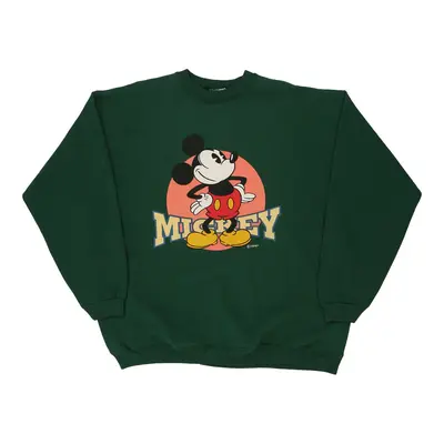Mickey Hanes Graphic Sweatshirt - XL Green Cotton Blend