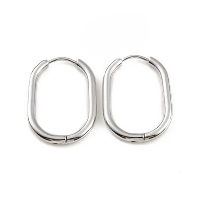 Non-Tarnish 304 Stainless Steel Oval Hoop Earrings