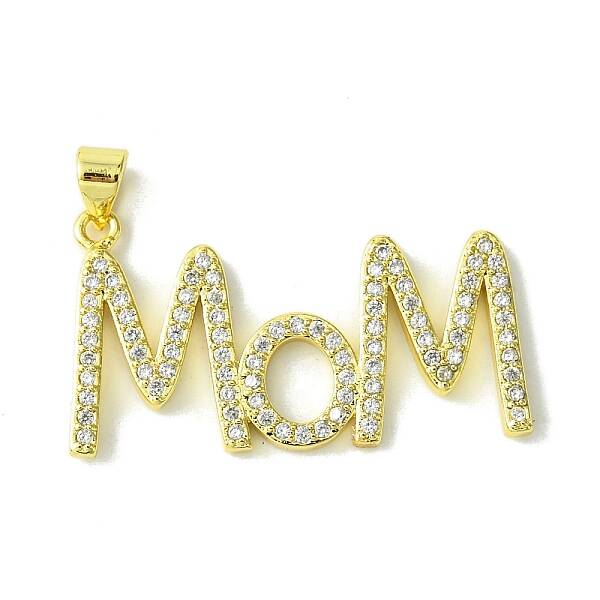 Mother's Day Real 18K Gold Plated Brass Micro Pave Cubic Zirconia Pendants