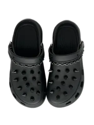 28pcs Punk Gun Spiked Rivet For Shoes, Fashionable Chain Charms For Vented Clogs DIY Shoes Decoration, Shoes Accessory