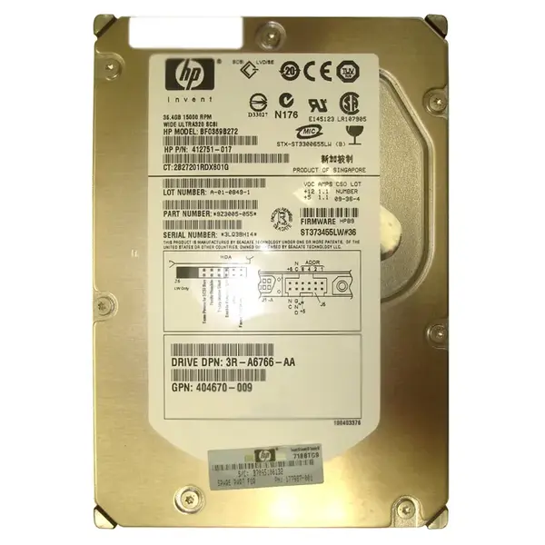 412751R-017 HP 36.4GB Ultra-320 SCSI 15000 3.5-inch 8MB Hard Drive