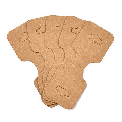 Blank Kraft Paper Fold Over Jewelry Display Cards with Hanging Hole