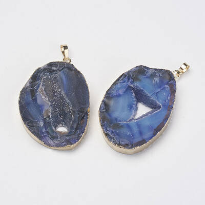 Natural & Dyed Druzy Agate Pendants