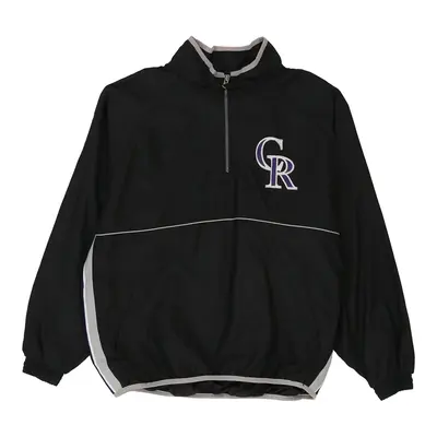 Colorado Rockies Majestic MLB 1/4 Zip - Medium Black Polyester