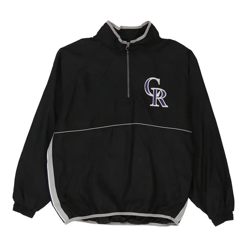 Colorado Rockies Majestic MLB 1/4 Zip - Medium Black Polyester