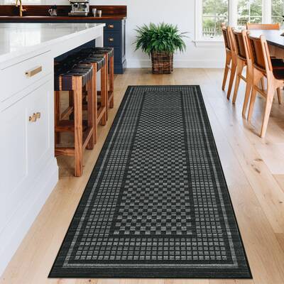 Garvee Washable Rug Runner 2x6 Non Slip Soft Polyester Stain Resistant Low Pile Modern Hallway Kitchen Entryway