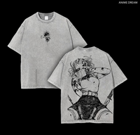 Toga Himiko My Hero Academia Anime Double Printed Vintage Washed Tee Unisex Oversize Anime Manga Washed Heavyweight Cotton T-...