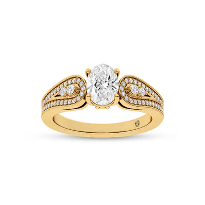 Cosma Mystical Oval Lab Grown Diamond Engagement Ring | 18K Yellow Gold 3 CT. TW.