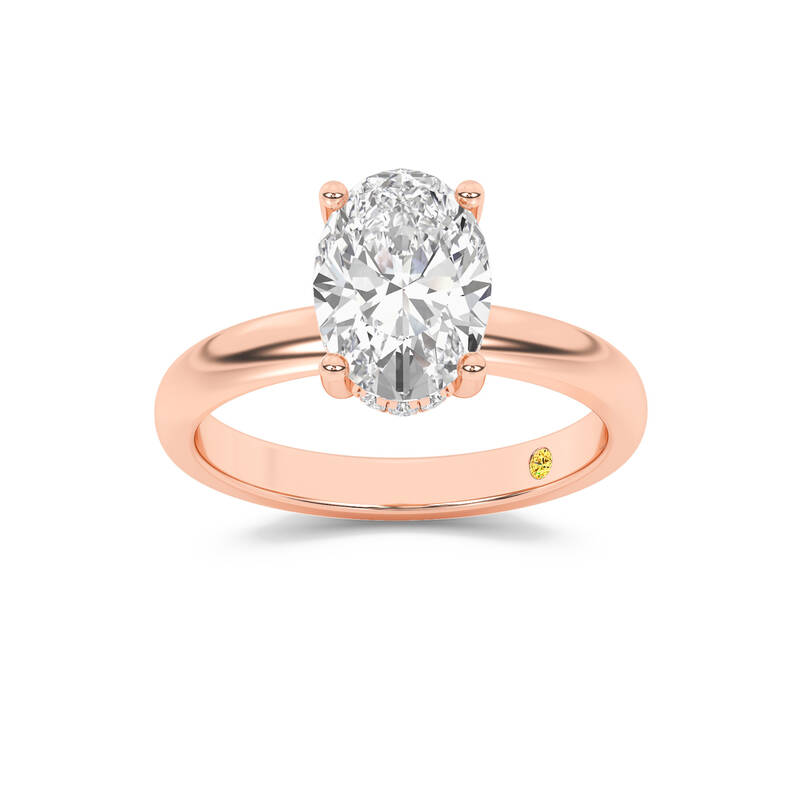 Firefly Hidden Halo Oval Lab Grown Diamond Engagement Ring | 14K Rose Gold 1 5/8 CT. TW.