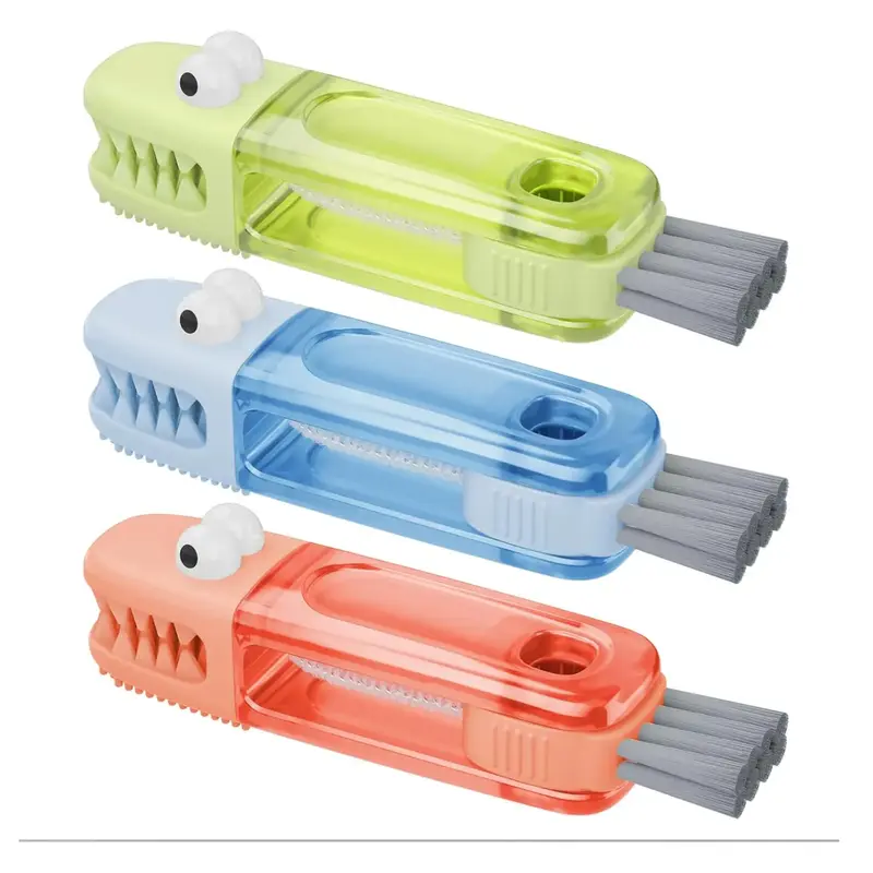 3 in 1 Cup Lid Gap Cleaning Brush Set, Multifunctional Bottle Cleaning Brush, Silicone Cup Lid Gap Cleaner, Home Kitchen Clea...