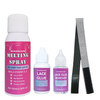 4pcs/Kit Lace Melting Spray w/ Strong Hold Lace Glue and Lace Remover, Melt Down Your Lace For Closure And Frontal Wigs