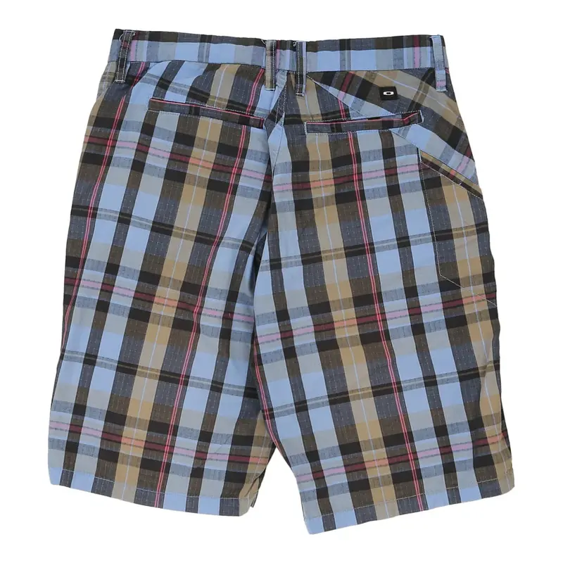 Oakley Checked Shorts - 31W 10L Blue Cotton