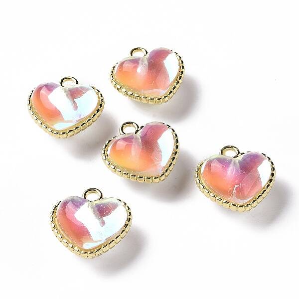 UV Plating Rainbow Iridescent Acrylic Pendants