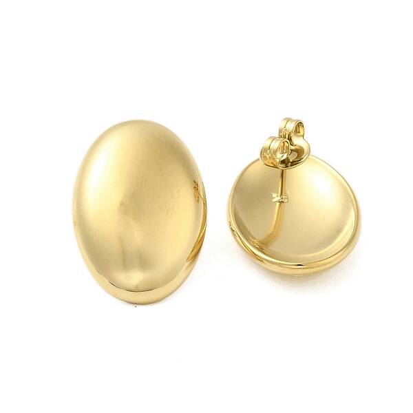 304 Stainless Steel Oval Stud Earrings for Women