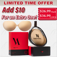 VNA Sticky Bra 2PCS – Push-up, Strapless, Reusable more than 30 times & Invisible Sticky Bra for Backless Dresses