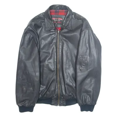 GAP STAR Mens Biker Jacket Black L