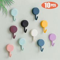 Random Color Wall Hook, 10pcs No Punch Self-adhesive Kitchen Towel Hook, Wall Decoration, Summer Home Storage Accessories, Ho...