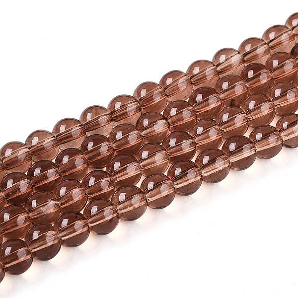 Baking Paint Transparent Glass Beads Strands