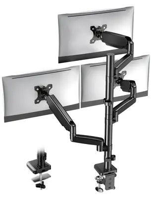 FORGING MOUNT Triple Monitor Mount, Articulating Adjustable 3 Monitor Desk Mount for 13-32inch Screens up to 17.6lbs Each, Ga...