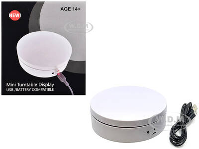 Mini Turntable Rotating Display Stand 4.75 with White Base for 1/64 Scale Model Cars