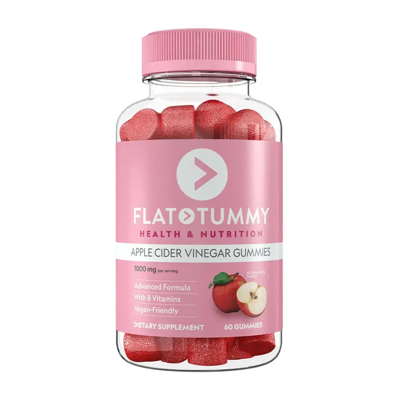 Apple Cider Vinegar Gummies - Flat Tummy Gummies Dietary Supplement Made with 1,000mg ACV Powder & B-Vitamins Benefits Nutrit...