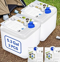 Collapsible Water Container BPA Free Military Grade Leakproof Portable Emergency Water Storage for Survival Kits Disaster Pre...