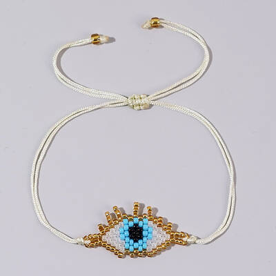 Vintage Ethnic Style Beaded Eyelash Eye Bracelet for Women's Bestie Gift