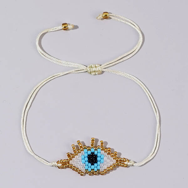 Vintage Ethnic Style Beaded Eyelash Eye Bracelet for Women's Bestie Gift