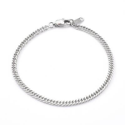 Tarnish Resistant Men's 304 Stainless Steel Diamond Cut Curb Chain Bracelets
