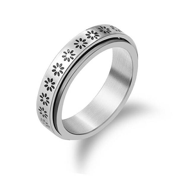 Stainless Steel Rotating Fidget Band Ring