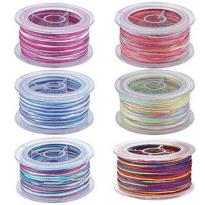 6 Rolls 6 Colors Segment Dyed Polyester Thread