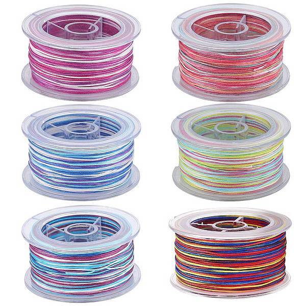 6 Rolls 6 Colors Segment Dyed Polyester Thread