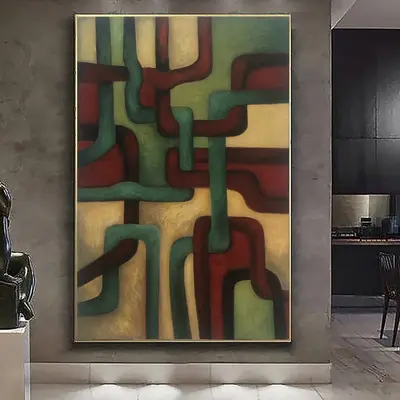Large Abstract Pipes Painting Modern Pipes Art Large Oil Painting Acrylic Artwork Abstract Fine Art Giant Canvas For Hotel In...