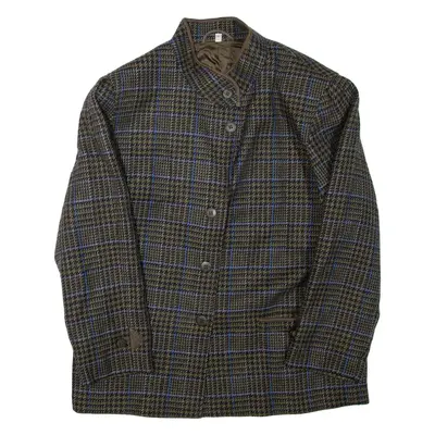 Womens Blazer Jacket Grey Wool Check L