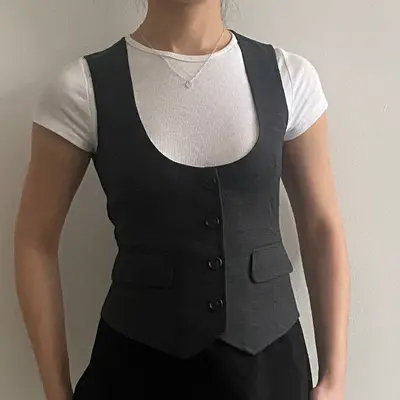 Unbranded Waistcoat - Small Grey Cotton Blend
