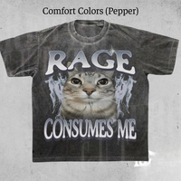 Comfort Colors Rage Consumes Me Cat Shirt, Funny Cat Meme T-Shirt, Vintage Unhinged Cat Tee, Silly Angry Cat Graphic Shirt, C...