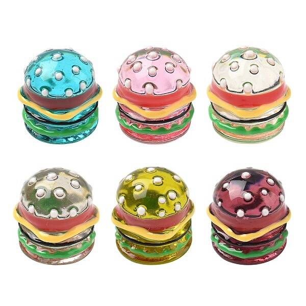 6Pcs 6 Colors Resin Cabochons