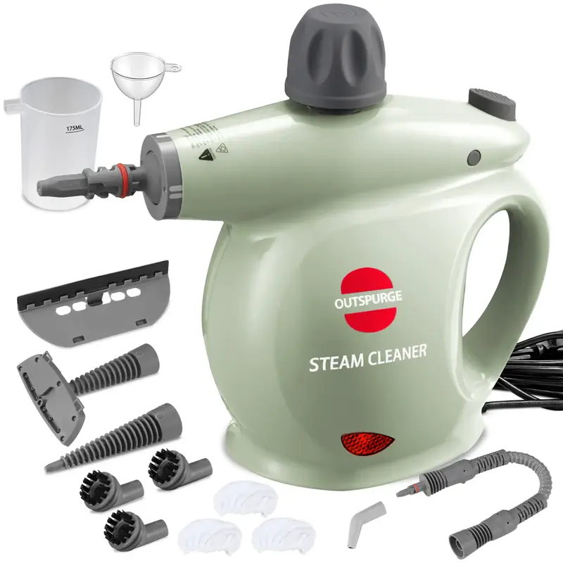 Handheld Steam Cleaner, Pressurized Multi-Outspurge Surface Steam Shot with 13 Accessories, Safety Lock, Steamer for Cleaning...