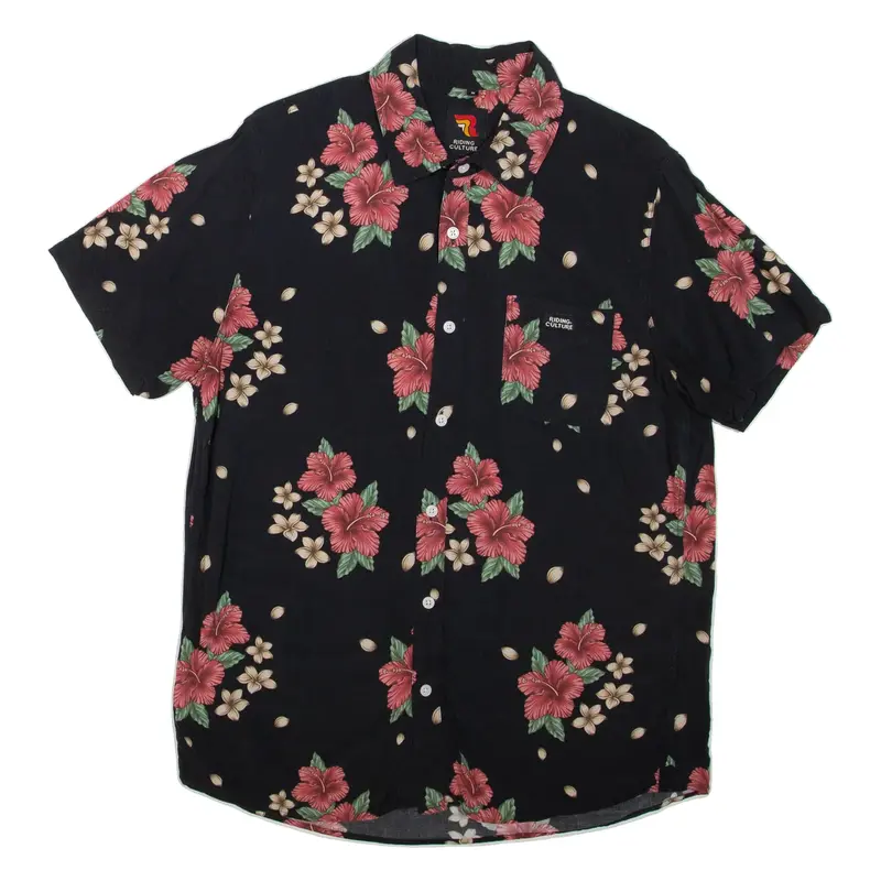 RIDING CULTURE Mens Shirt Black Floral M